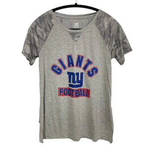 Kid's New York Giants Football T‎ Shirt, Small, Gray w Camo, New with Tags
